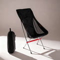 TrailPaw Heightened Moon Chair in Black with its carry bag