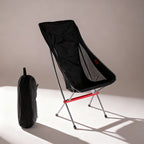 TrailPaw Heightened Moon Chair in Black with its carry bag