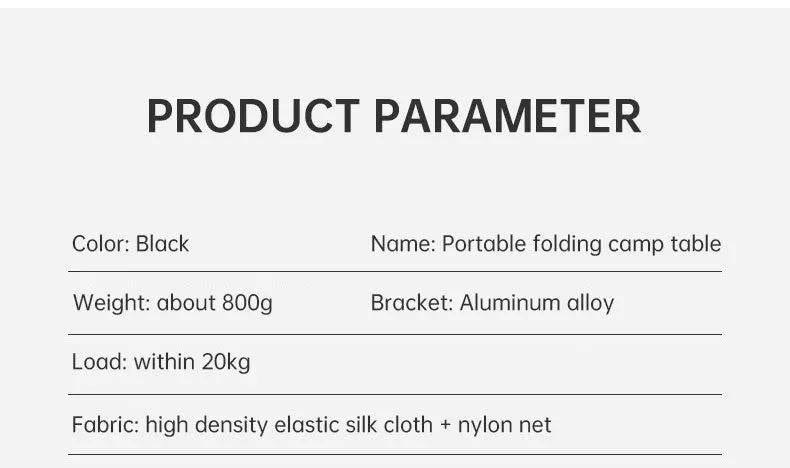 Ultra Light Folding Table Outdoor Camping Camping Car Portable Barbecue Picnic Cup Hole Mobile Phone Bag Small Table by eprolo
