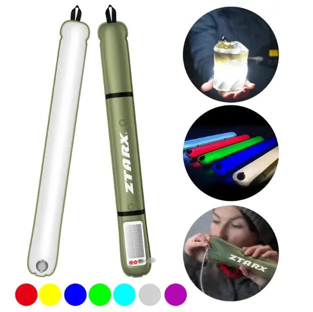 Outdoor folding inflatable camping light solar inflatable light waterproof magnetic suction column portable lantern by eprolo