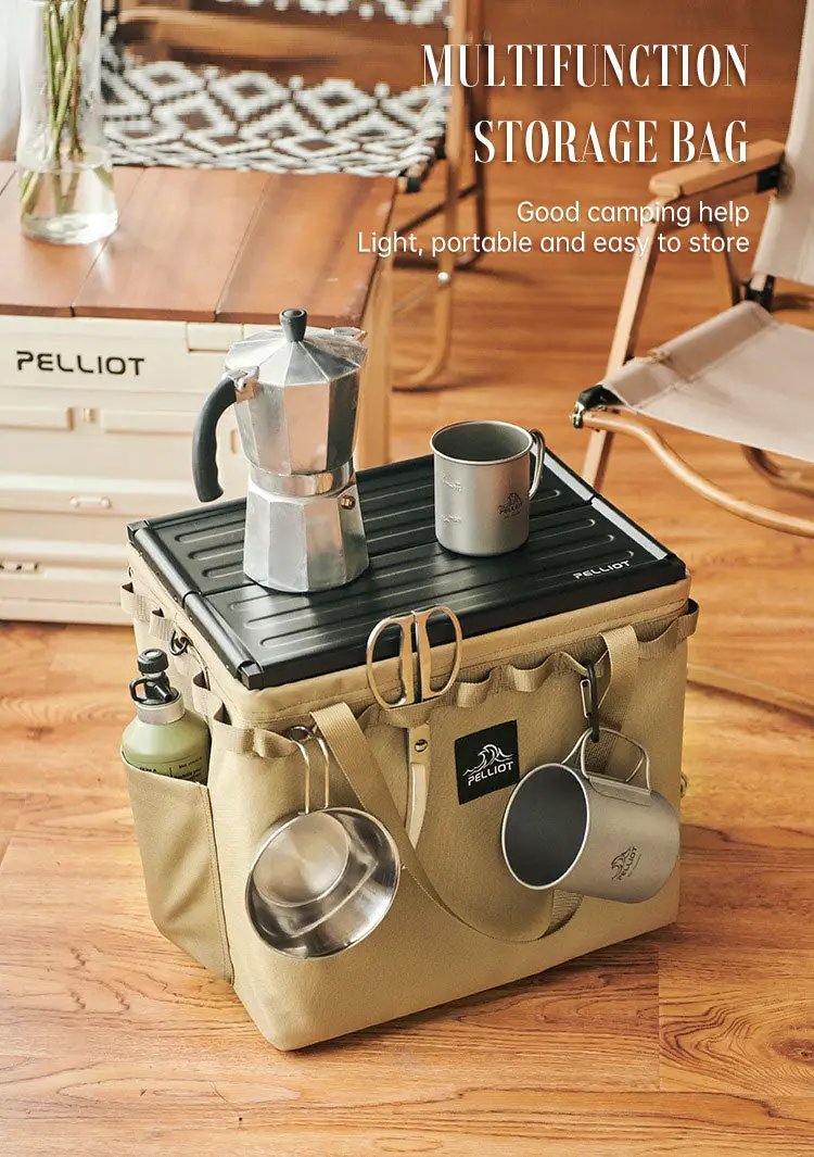 Outdoor Camping Portable Folding Storage Bag Equipment Tent Camping Cutlery Square Organizer Box by eprolo