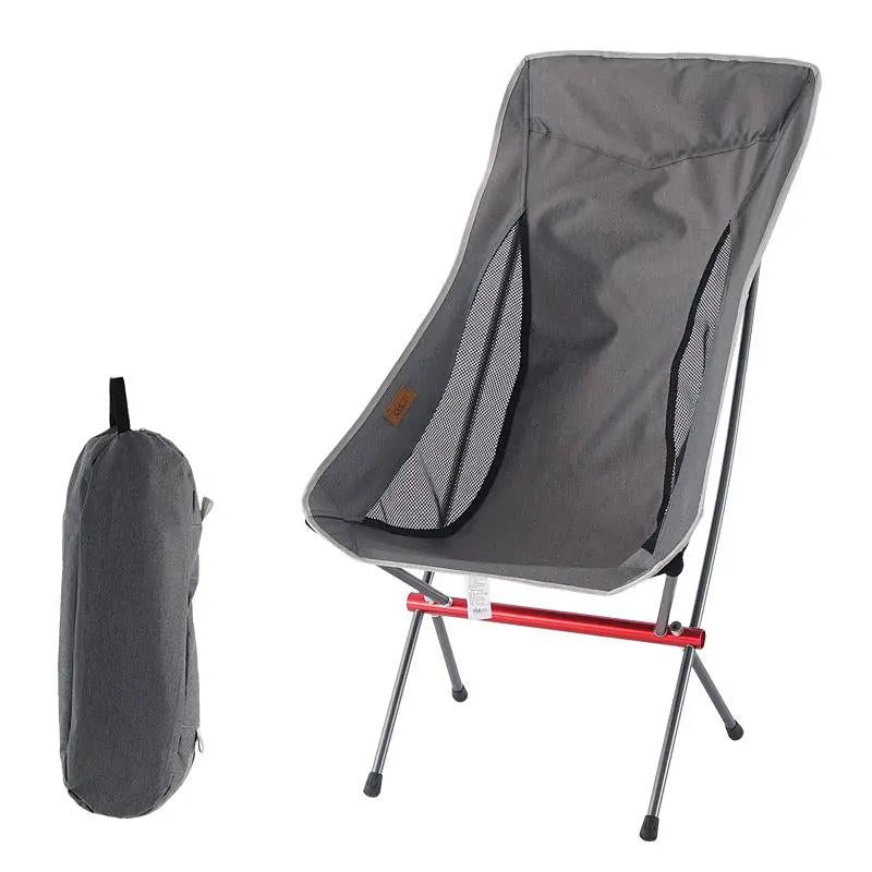 Outdoor Folding Chair Heighten Moon Chair Portable Camping Fishing Chair Leisure Beach Chair Back Chair by eprolo