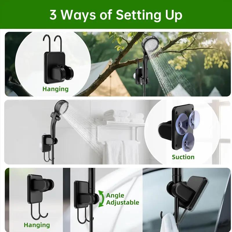 Camping & Hiking Portable Shower - 6000mAh Rechargeable, Full-Screen Digital Display by eprolo