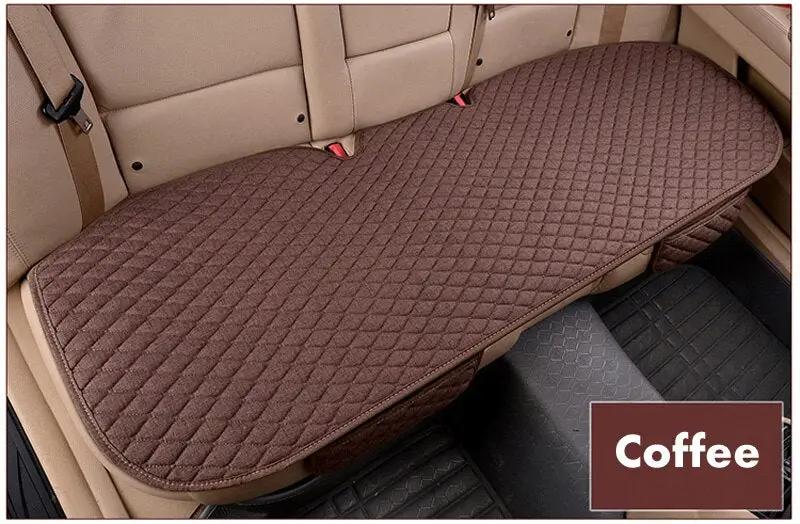 Flax Car Seat Cover Four Seasons Front Rear Linen Fabric Cushion Breathable Protector Mat Pad Auto accessories Universal Size by eprolo