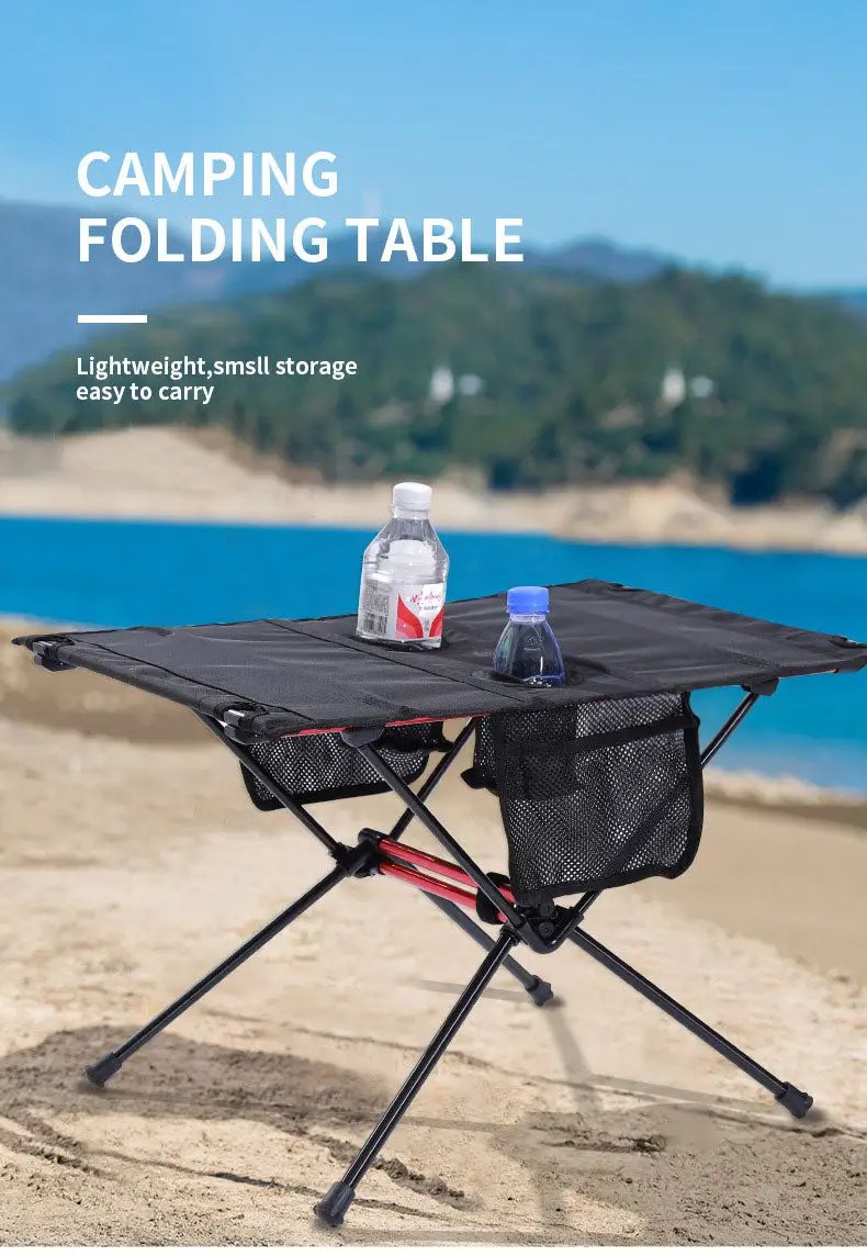 Ultra Light Folding Table Outdoor Camping Camping Car Portable Barbecue Picnic Cup Hole Mobile Phone Bag Small Table by eprolo