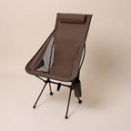 TrailPaw folding camping chair with headrest, Brown, studio product photo