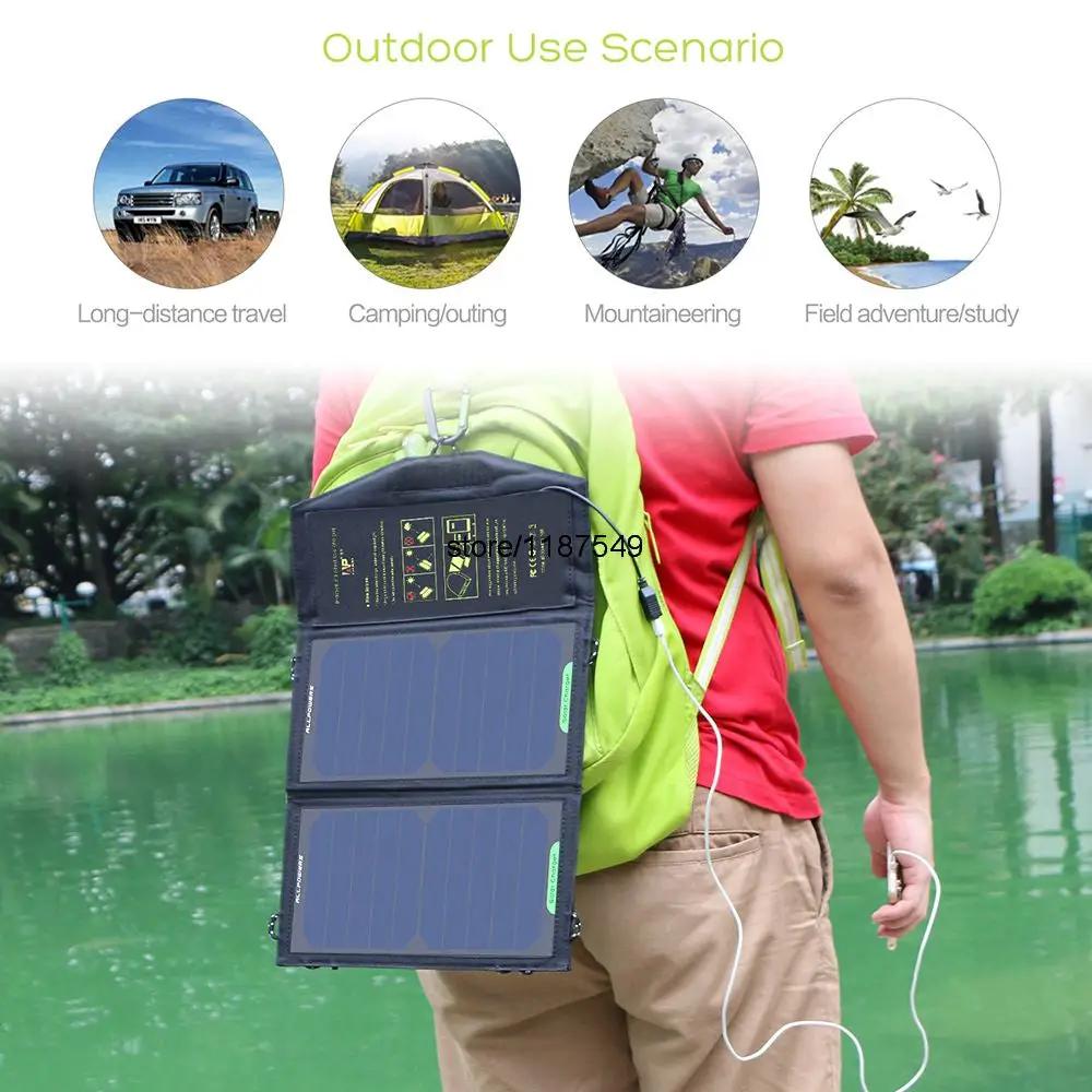 Solar Charger With Foldable Solar Panels And 3-LED Power Indicator — 10W Fast-Charging Output