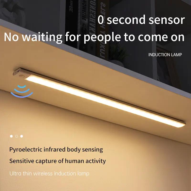 Ultra-Thin Intelligent Body Sensor Led Lights Long Strip Wireless Magnetic Closet Lights With Rechargeable Wine Cabinet Light Strip by eprolo