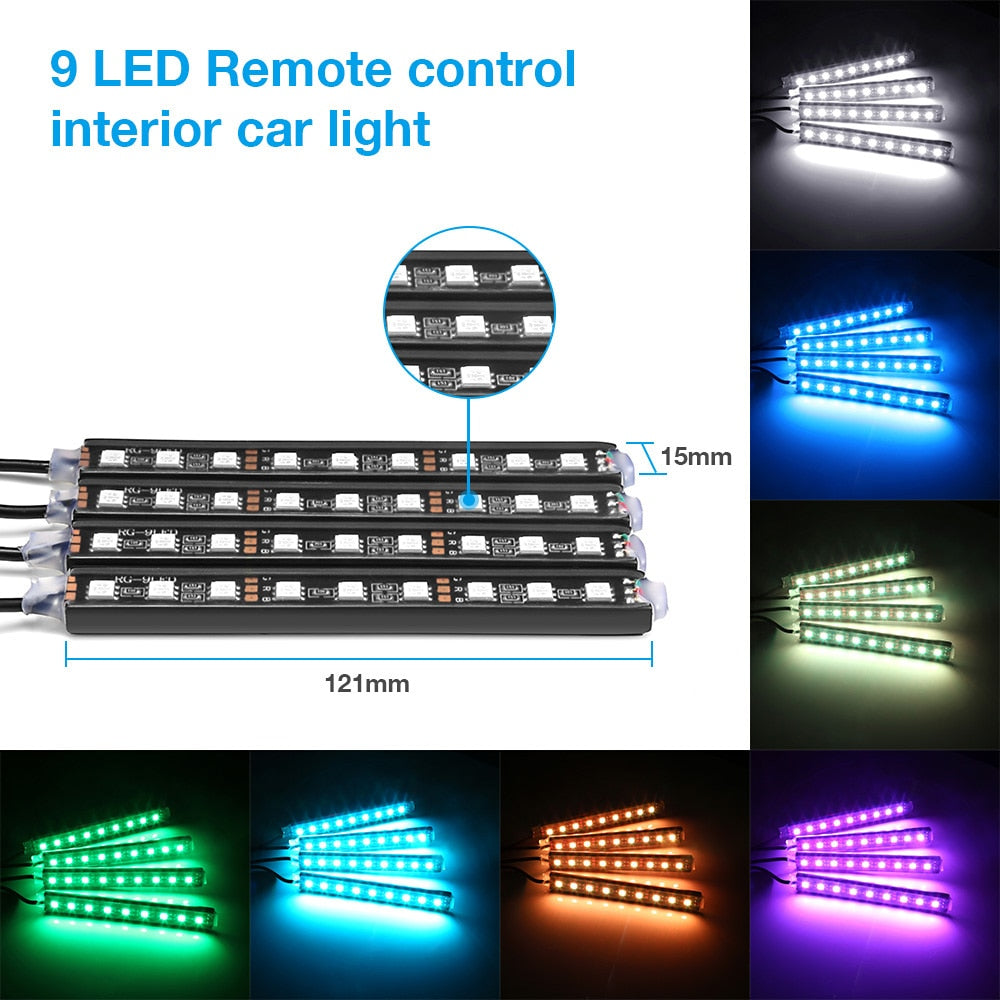 TrailPaw RGB Interior Light Kit — 4pc Car & RV Ambient Strips