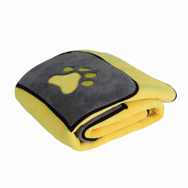 Double-Sided Ultra-Fine Absorbent Fiber Dog Bath Towel Cat Bathrobe Blanket Dual-Use Pet Supplies by eprolo