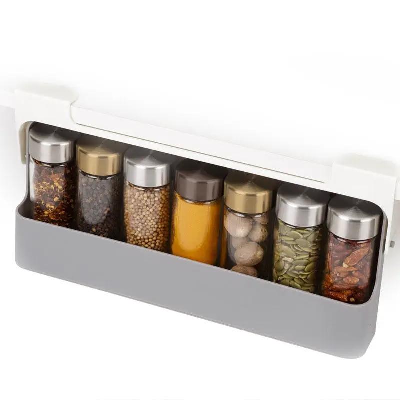 Home Kitchen Self-adhesive Wall-mounted Under-shelf Spice Organizer Spice Bottle Storage Rack Kitchen Supplies Storage In Stock by eprolo