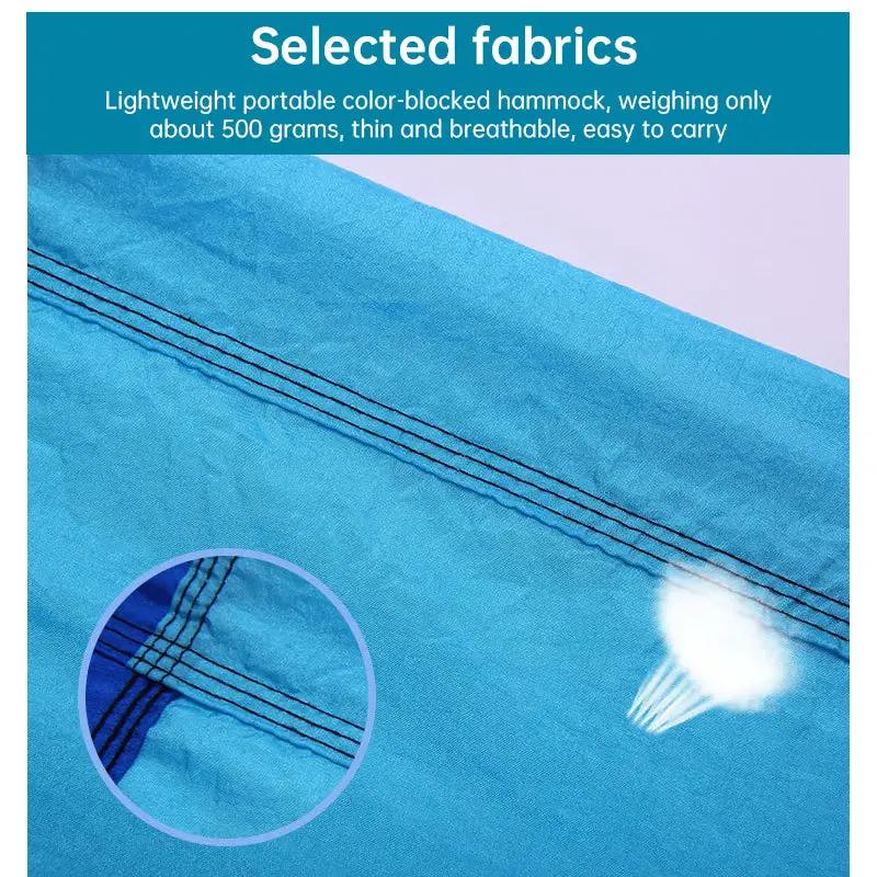Light double nylon camping hammock with straps. Great for trips, beach, yard & garden. by eprolo