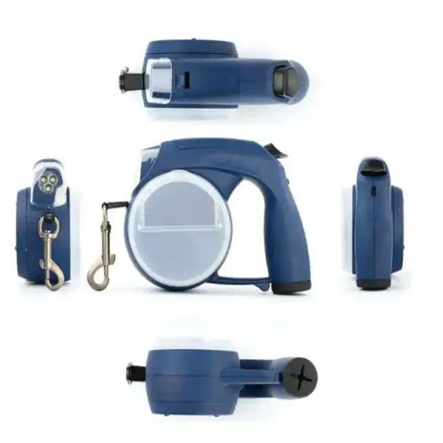 5 In 1 Multifunctional Dog Leash And Collar Custom Waterproof Automatic Led Retractable Dog Leash Poop Bag by eprolo