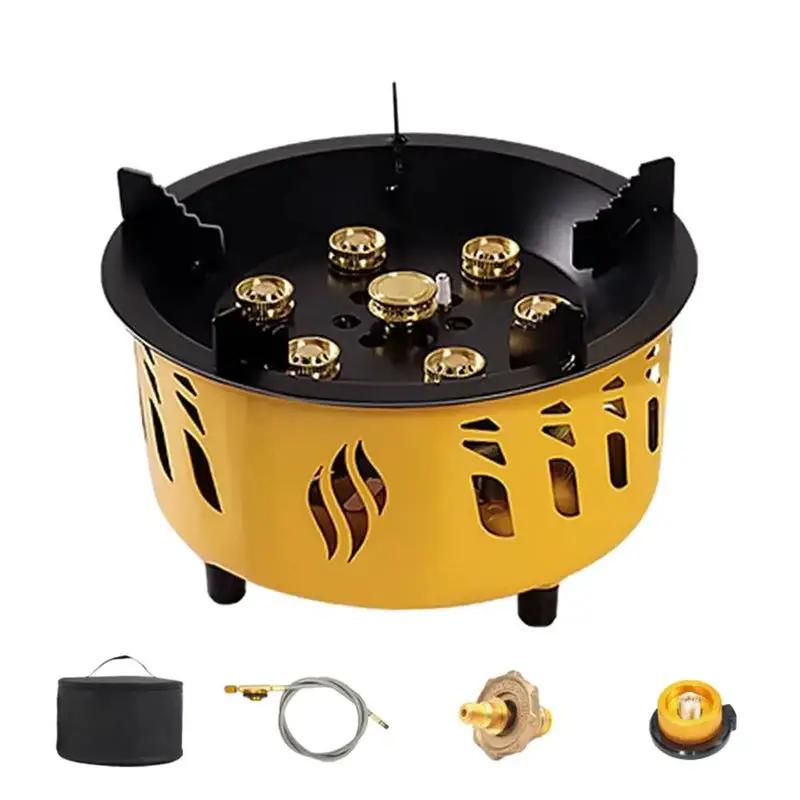 Camping Gas Burner 7-Core Strong Fire Power Portable Cassette Stove Carrying Bag Outdoor Camping Hiking fishing Supplies by eprolo