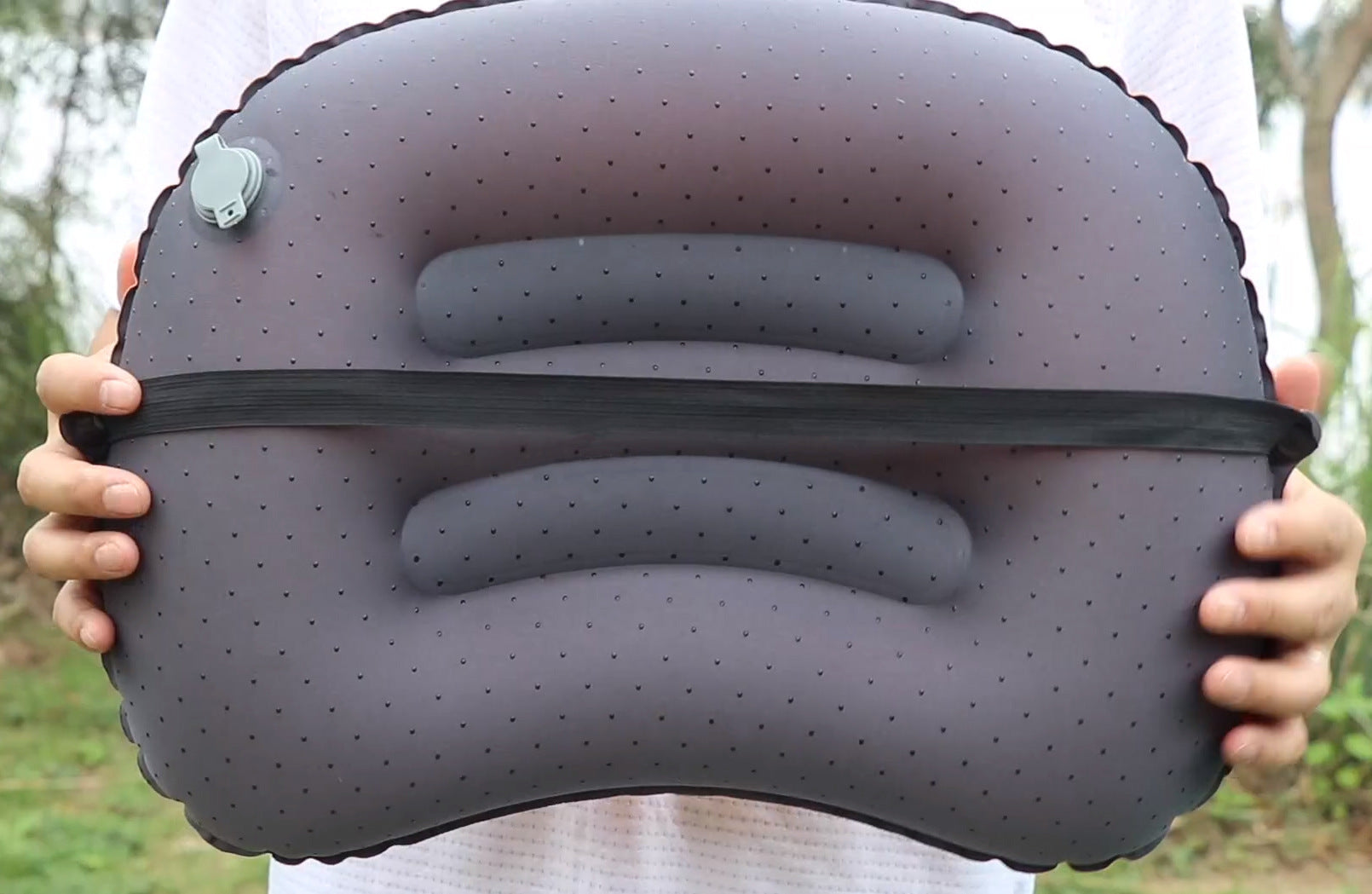 TrailPaw Press-Inflate Travel Pillow for Camping & Road Trips