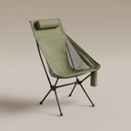 TrailPaw folding camping chair with headrest, Green, studio product photo