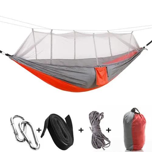 1 2 Person Outdoor Mosquito Net Parachute Hammock Camping Hanging Sleeping Bed Swing Portable Double Chair Hamac Army Green by eprolo