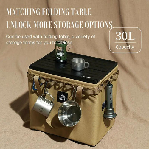 Outdoor Camping Portable Folding Storage Bag Equipment Tent Camping Cutlery Square Organizer Box by eprolo