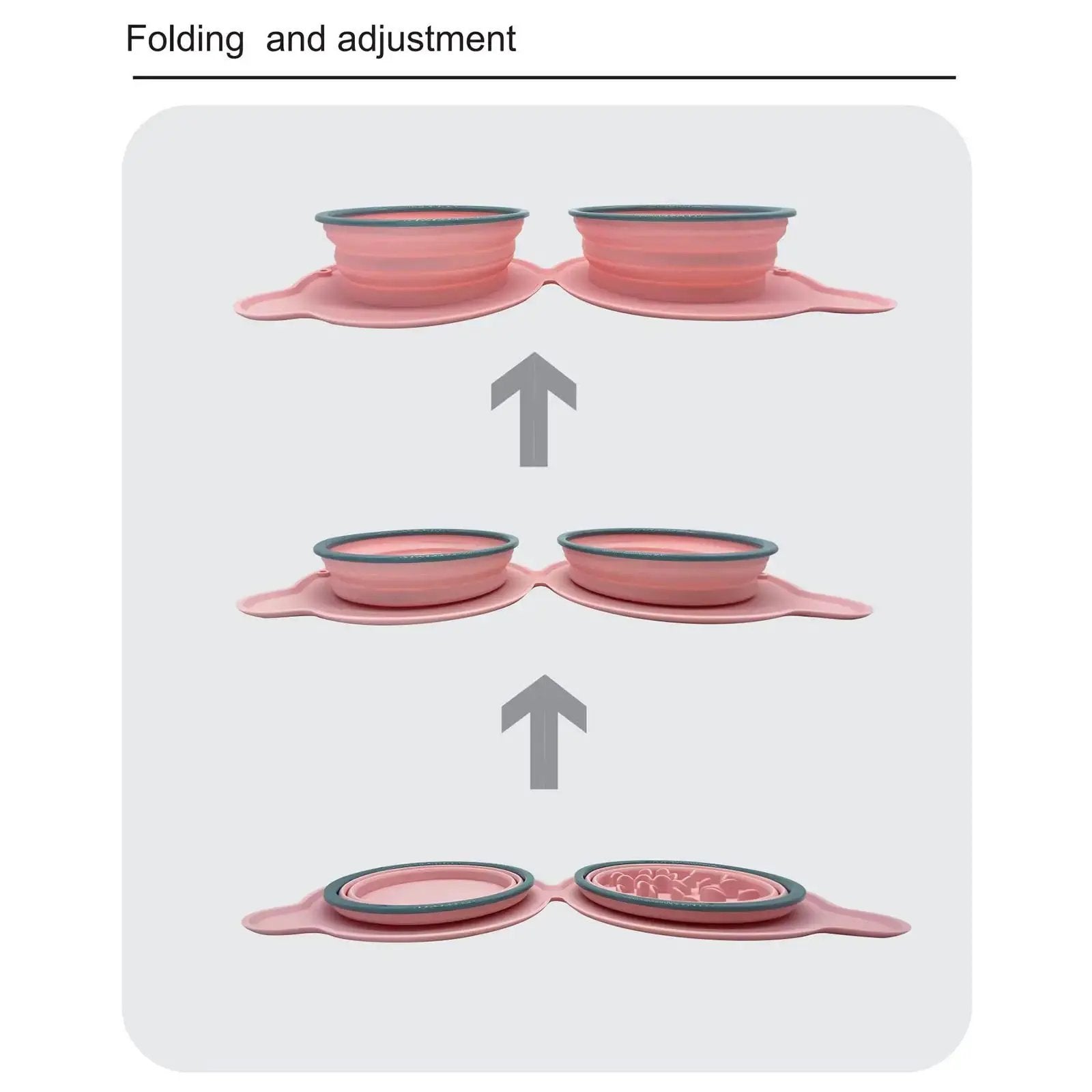 TrailPaw Collapsible Double Dog Bowl with Spill-Proof Mat by eprolo