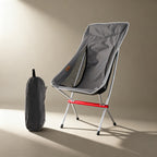 TrailPaw Heightened Moon Chair in Gray with its carry bag