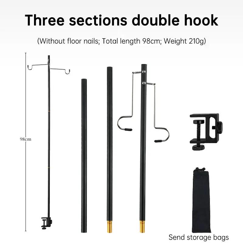 Outdoor Lightweight Aluminum Alloy Portable Camping Lamp Holder Lantern Stand with Storage Bag by eprolo