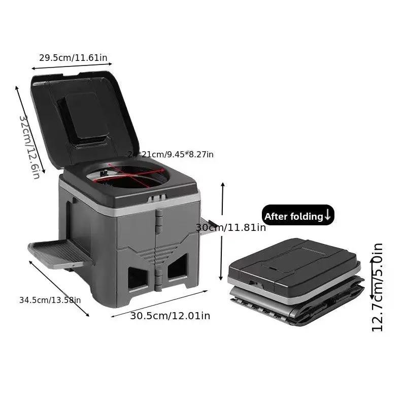 Foldable Portable Toilet for Car & Camping - Emergency Outdoor Stool with Odor-Proof Design, Adult Travel Toilet by eprolo