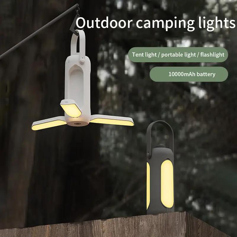 Outdoor folding camping lamp Large capacity lighting Portable usb rechargeable hanging tent camping lamp by eprolo
