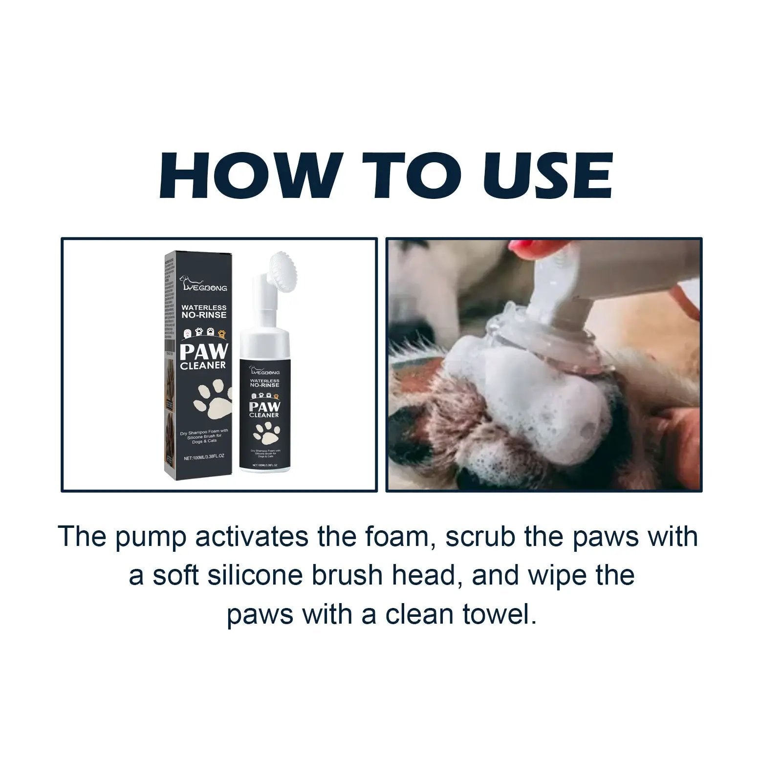 TrailPaw Foaming Paw Cleaner & Silicone Scrub Brush by eprolo