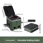 Foldable Portable Toilet for Car & Camping - Emergency Outdoor Stool with Odor-Proof Design, Adult Travel Toilet by eprolo