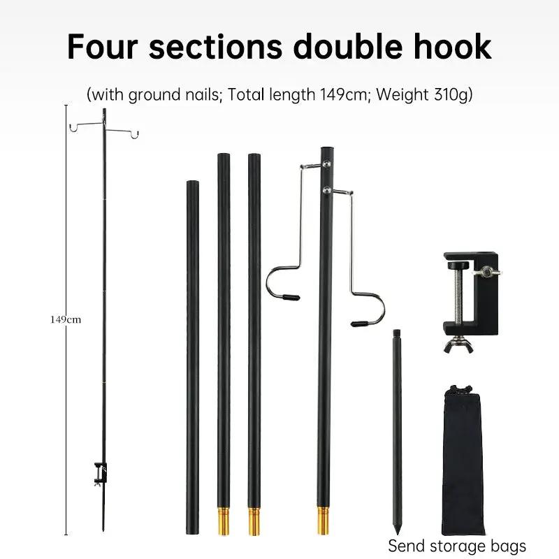 Outdoor Lightweight Aluminum Alloy Portable Camping Lamp Holder Lantern Stand with Storage Bag by eprolo