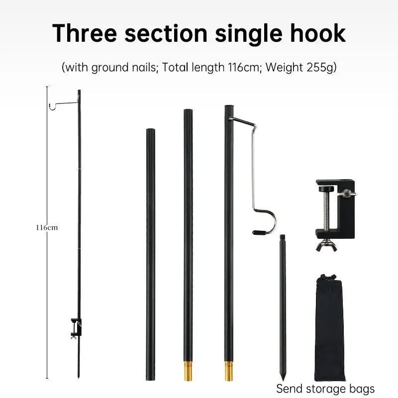Outdoor Lightweight Aluminum Alloy Portable Camping Lamp Holder Lantern Stand with Storage Bag by eprolo