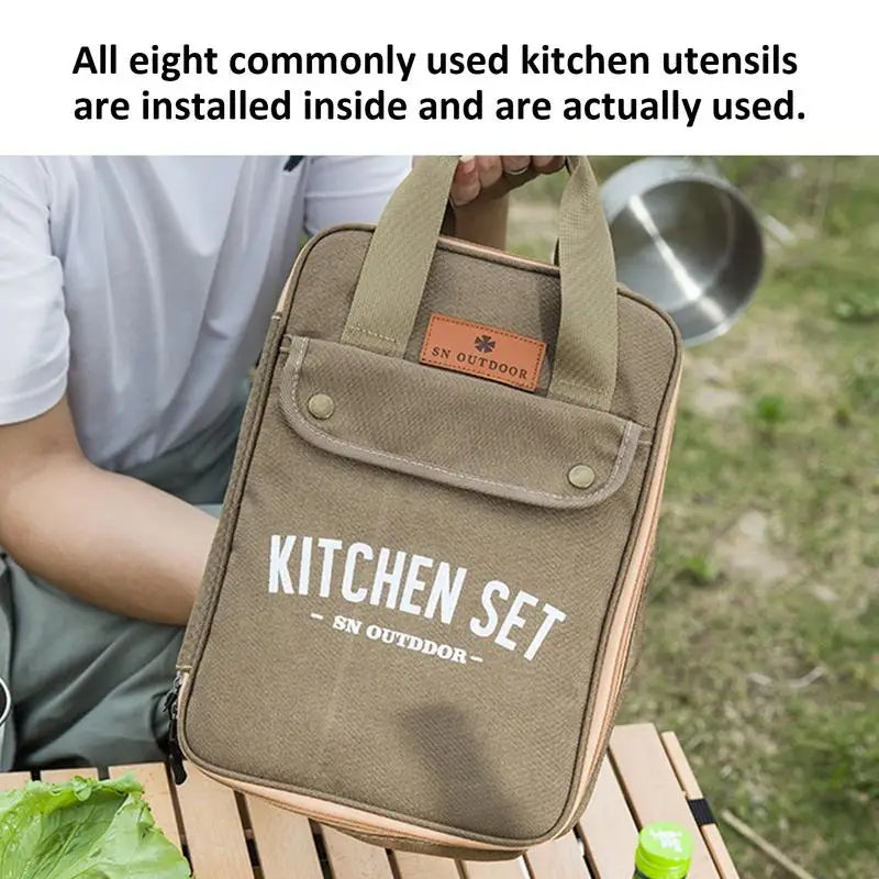 TrailPaw 8-Piece Camp Kitchen Cookware & Utensil Set