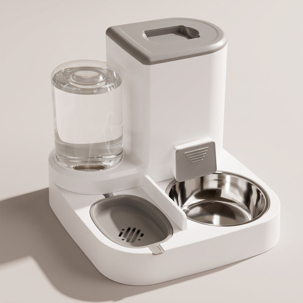 TrailPaw Automatic Pet Feeder - Stainless steel Gray