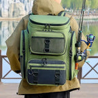 Fishing Backpack with Rod Holder, Tackle Organizer Box & Hiking Storage by eprolo