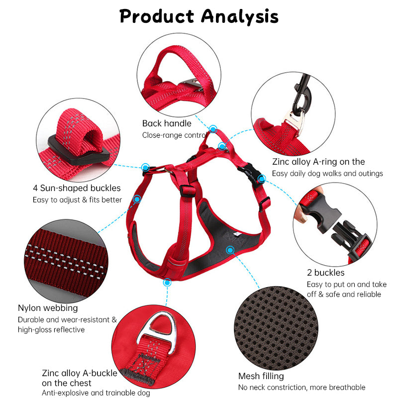 TrailPaw Trailblazer No-Pull Reflective Dog Harness