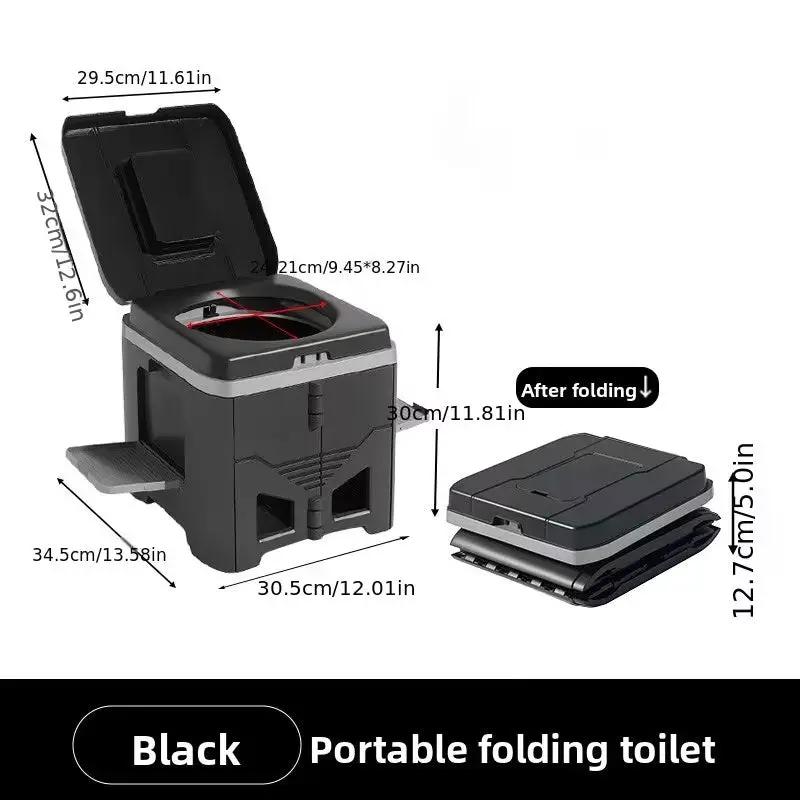 Foldable Portable Toilet for Car & Camping - Emergency Outdoor Stool with Odor-Proof Design, Adult Travel Toilet by eprolo