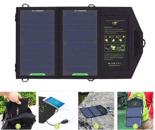 Solar Panel 10W 5V Solar Charger Portable Solar Battery Chargers Charging for Phone for Hiking etc. Outdoors. by eprolo