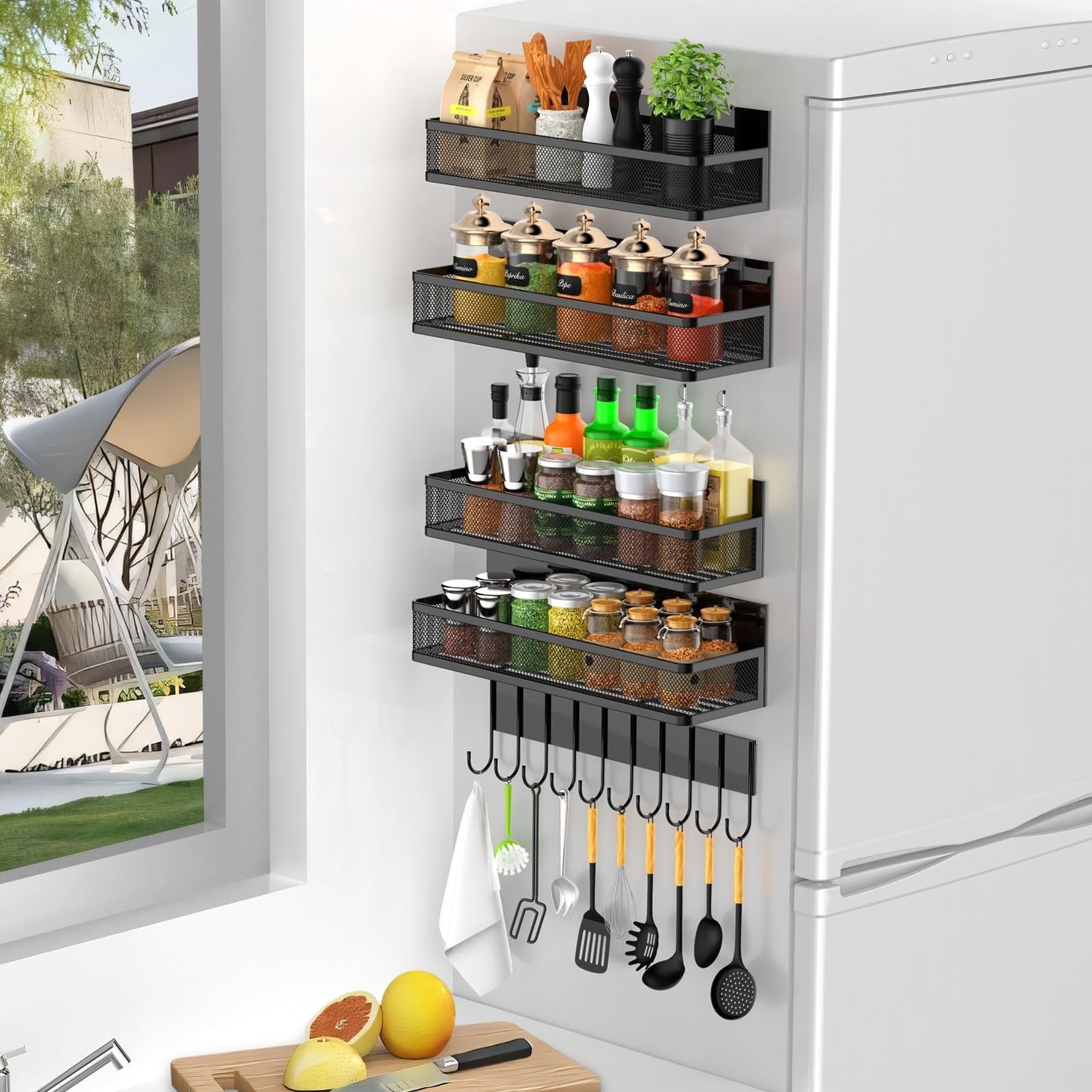 TrailPaw Magnetic Fridge Spice Rack Organizer
