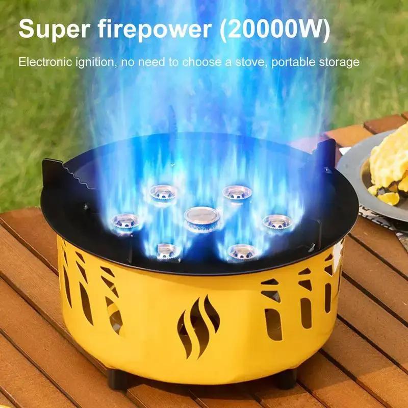 Camping Gas Burner 7-Core Strong Fire Power Portable Cassette Stove Carrying Bag Outdoor Camping Hiking fishing Supplies by eprolo