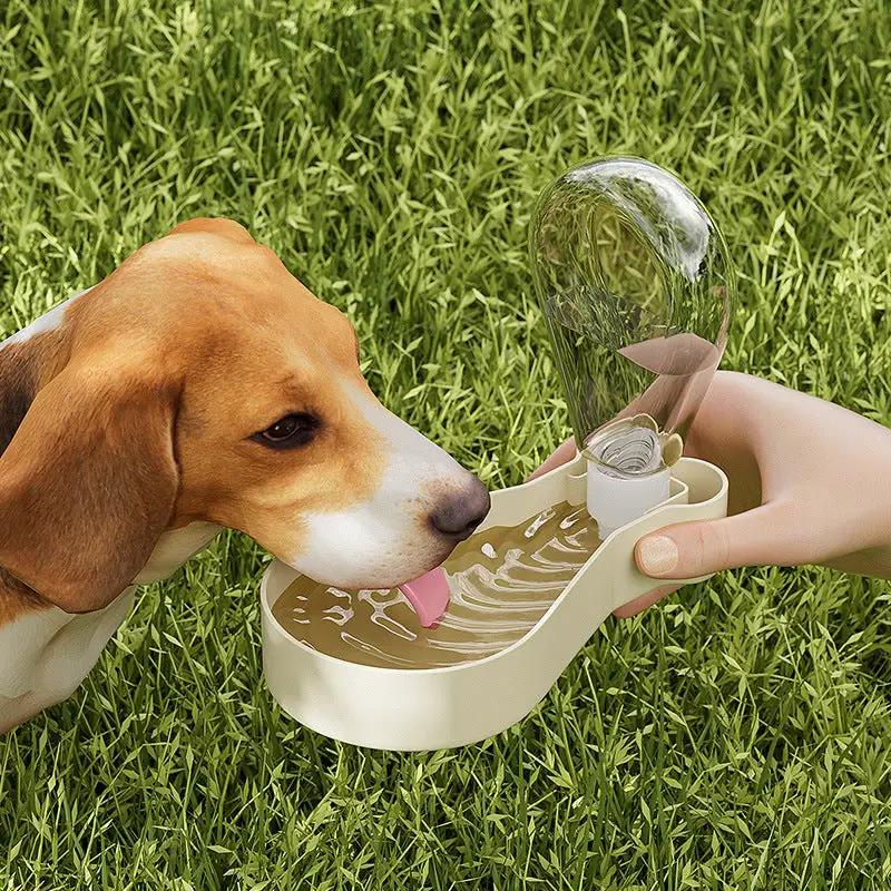 Dog Water Bottle Portable Pet Travel Water Bottle with Bowl 2 Layer Dog Travel Feeder by eprolo