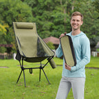 TrailPaw Folding Camping Chair with Headrest