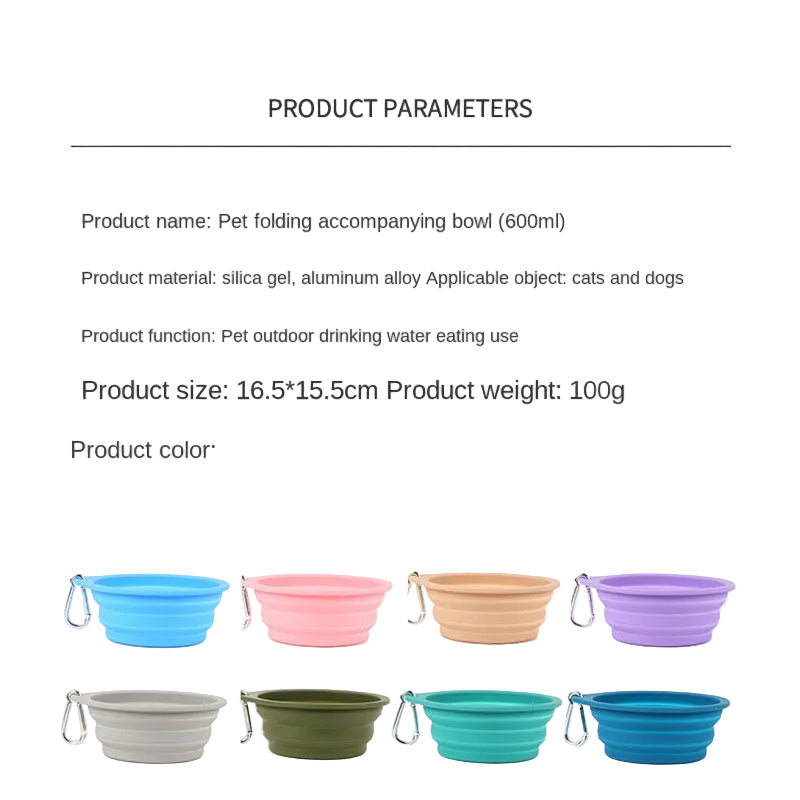 TrailPaw Foldable Silicone Travel Bowl 600ml