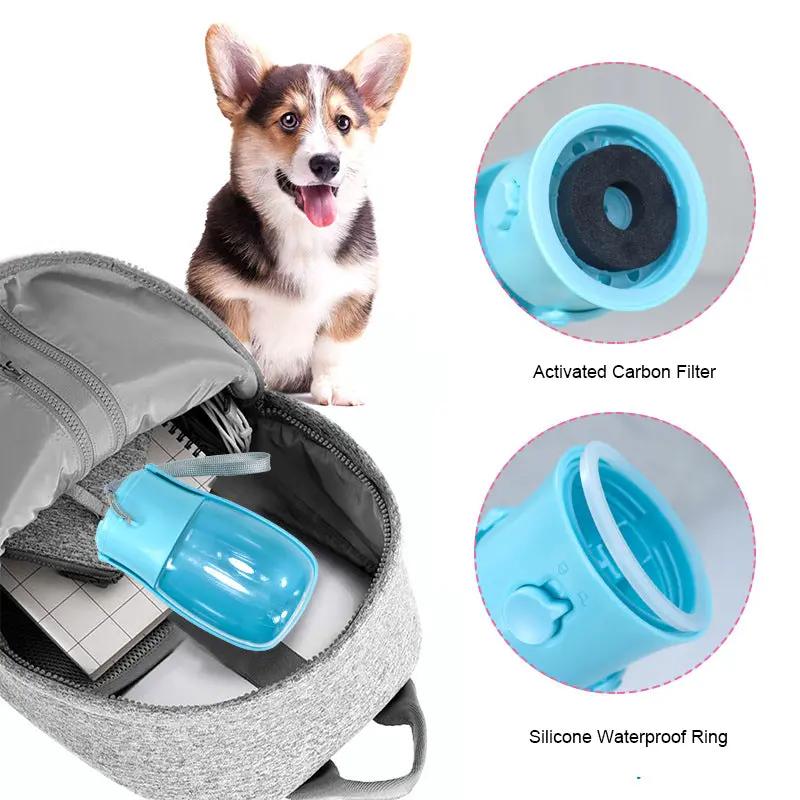 300ML Dog Out Drinking Water Bottle With Filter Element Pet Accompanying Cup Portable Pet Folding Water Cup by eprolo