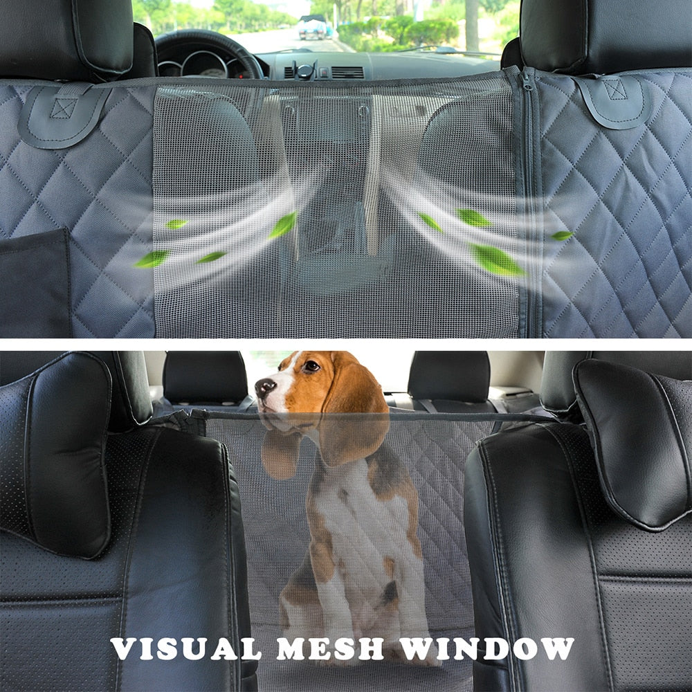 TrailPaw Waterproof Dog Car Seat Cover with Mesh Window