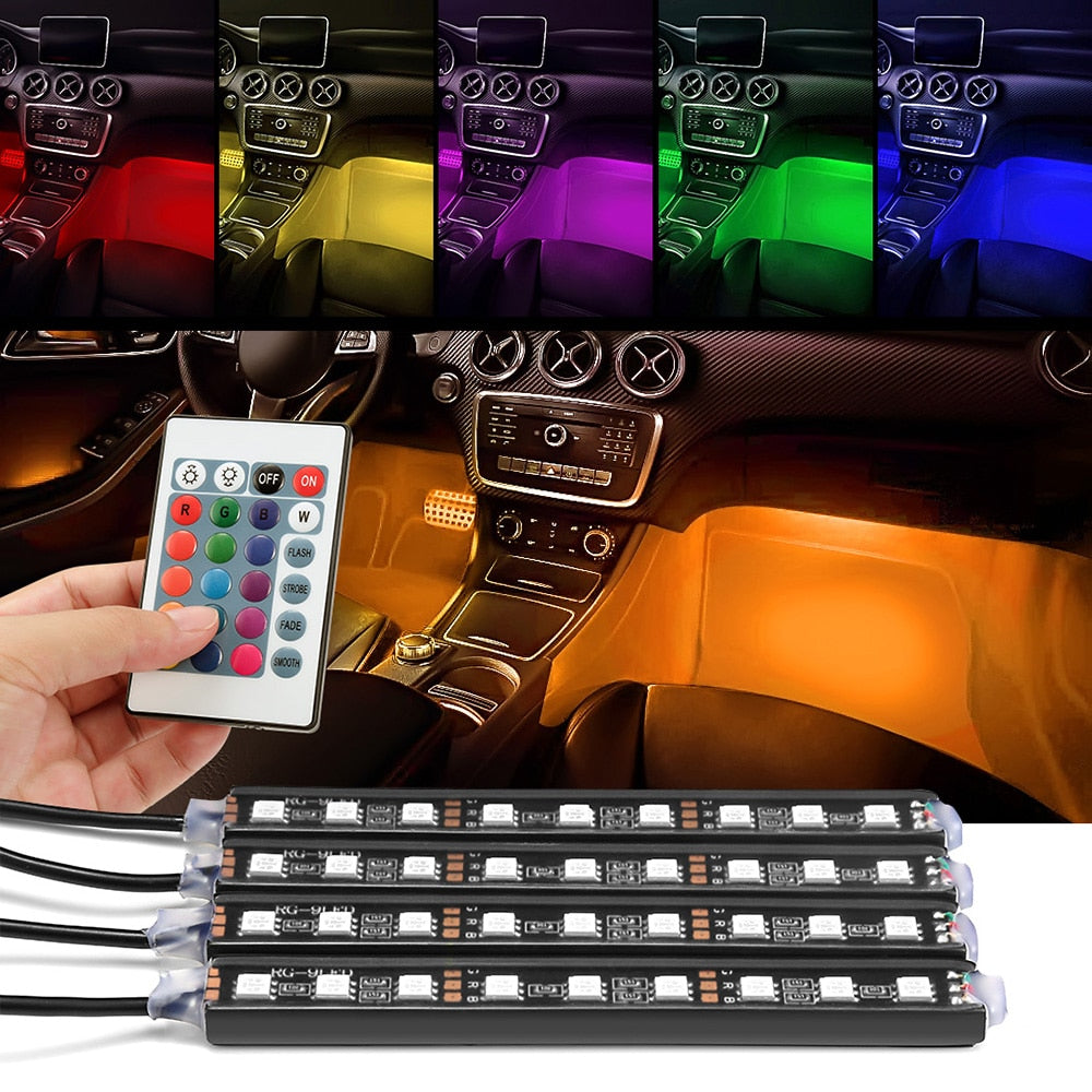 TrailPaw RGB Interior Light Kit — 4pc Car & RV Ambient Strips