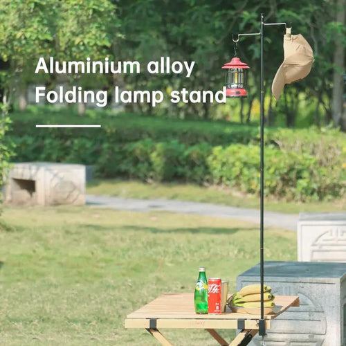 Outdoor Lightweight Aluminum Alloy Portable Camping Lamp Holder Lantern Stand with Storage Bag by eprolo