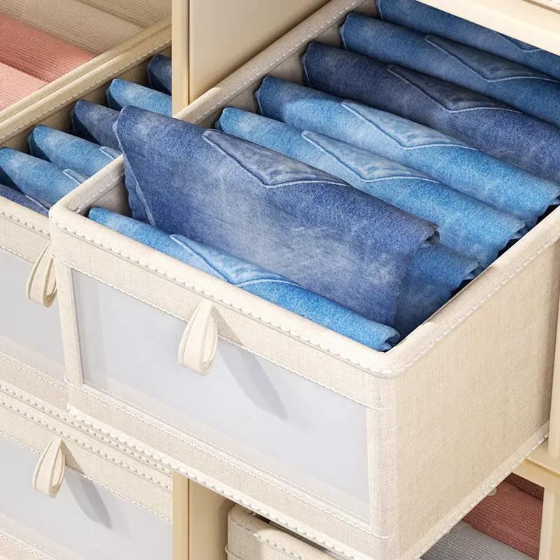 Visible foldable clothes storage box home wardrobe clothing storage box by eprolo