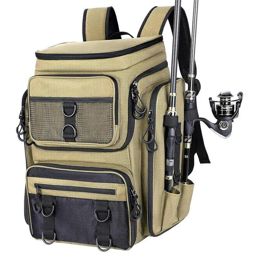 TrailPaw 42L Fishing & Outdoor Backpack — Built-In Rod Holder