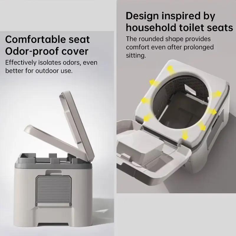 Foldable Portable Toilet for Car & Camping - Emergency Outdoor Stool with Odor-Proof Design, Adult Travel Toilet by eprolo