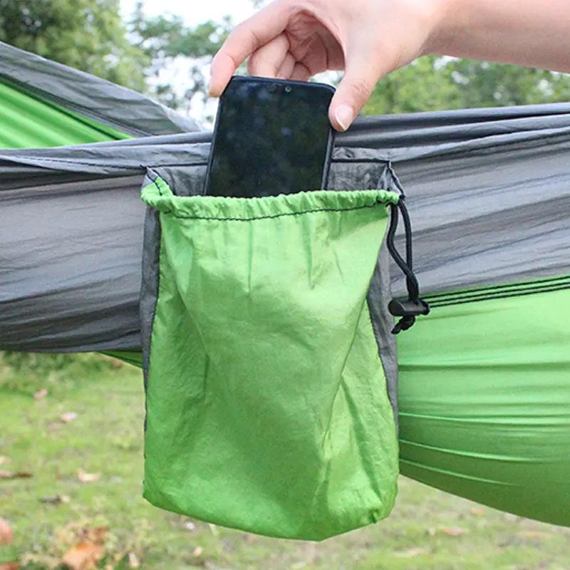Outdoor Hammock Camping Single And Double Parachute Fabric Color Matching Hammock Widened Swing Indoor Leisure by eprolo